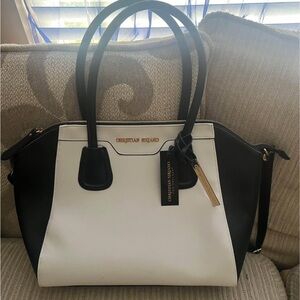 NEW Christian Siriano bag purse black and white monochromatic